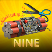 Nine cards game icon on dialed color game